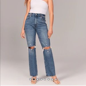 Abercrombie 90’s ultra high rise straight jeans